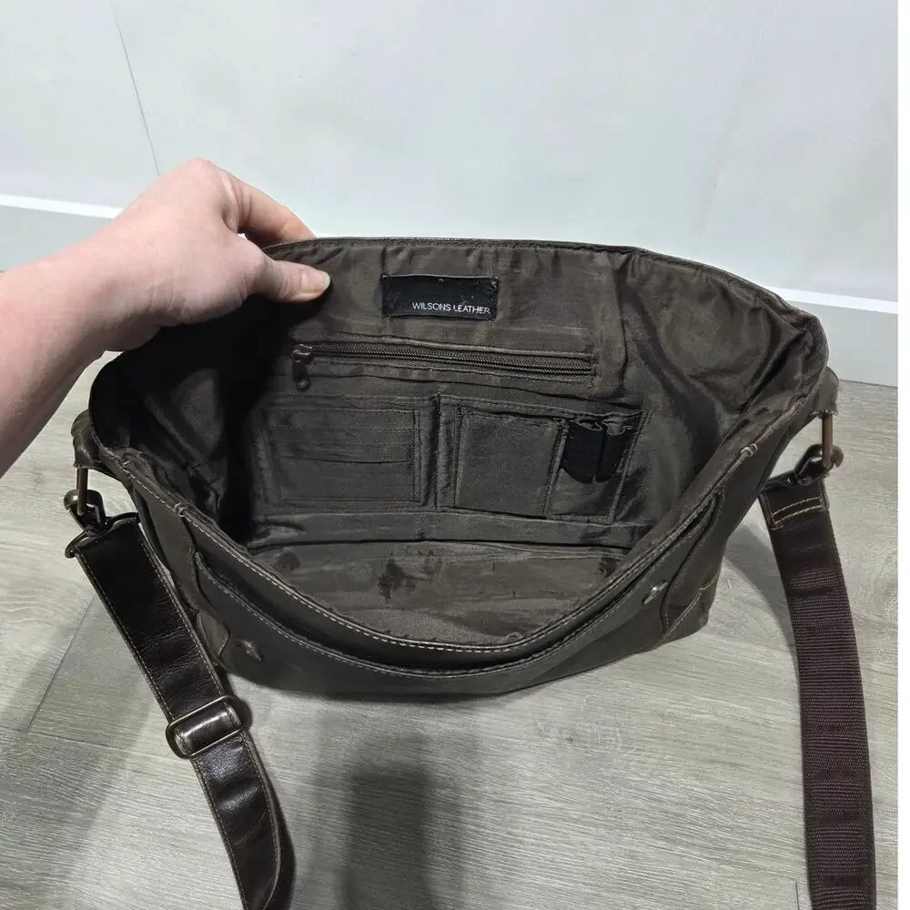 Wilson Leather Brown Leather Messenger Laptop Bag